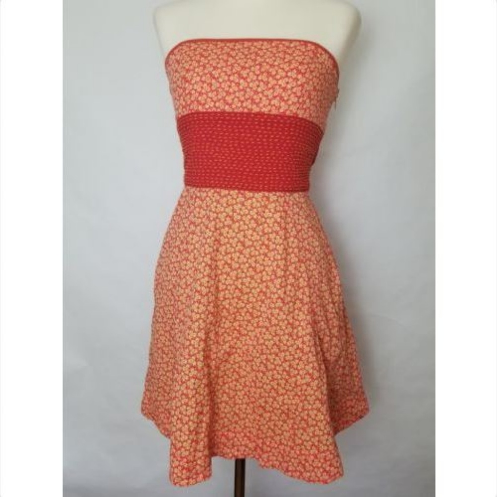 Free People Floral Strapless Dress